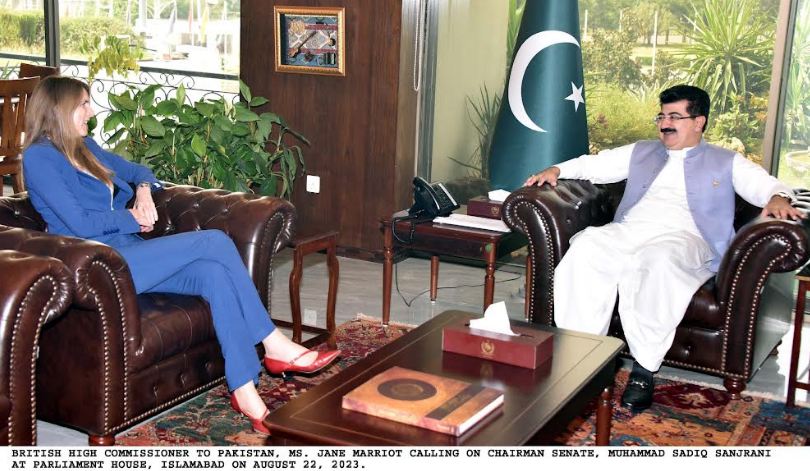 British High Commissioner Meets Chairman Senate Sadiq Sanjrani Centreline