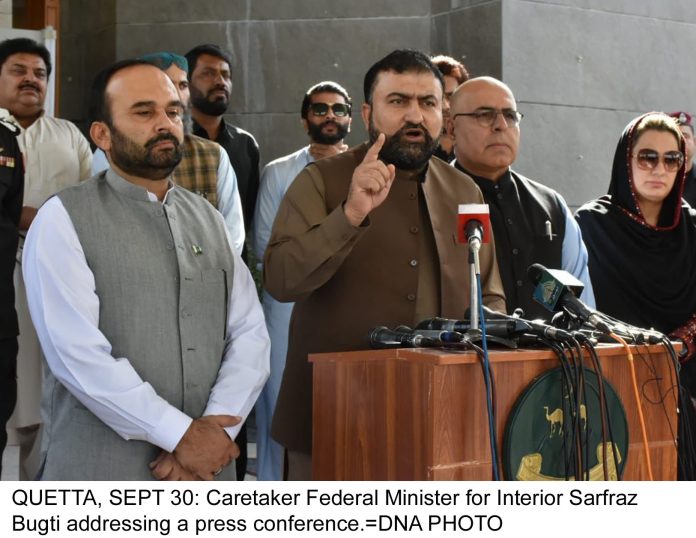 Quetta: Interim Interior Minister Sarfraz Ahmed Bugti on Saturday alleged that the Research and Analysis Wing (RAW), India’s foreign