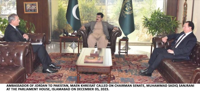 Pakistan greatly values relations with Jordan, says Senate Chairman