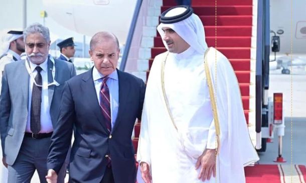 11 PM Shehbaz lands in Qatar to attend Arab-Islamic emergency summit on Israeli atrocity