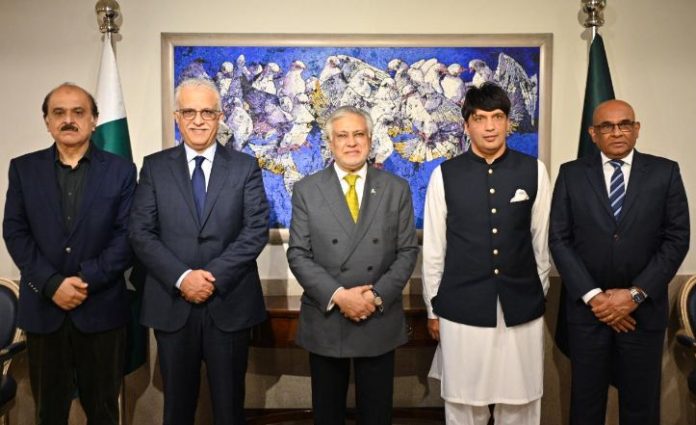 AFC president meets deputy PM Ishaq Dar in Islamabad