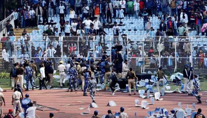 11 Police detain organiser of Messi visit after Indian fans rip up seats