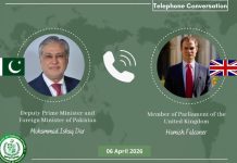 UK Minister appreciates Pakistan’s peace, dialogue efforts UK Minister appreciates Pakistan’s peace, dialogue efforts