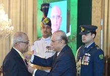Aziz Boolani conferred with Hilal-e-Imtiaz