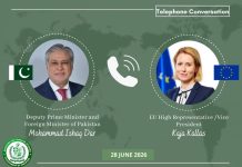 FM Dar, EU envoy review rapidly evolving regional situation FM Dar, EU envoy review rapidly evolving regional situation