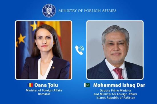 ROMANIA-PAKISTAN Deputy PM Dar briefs Romanian FM on Middle East peace progress