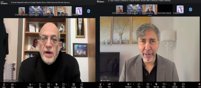 Webinar highlights Israel’s escalations in Occupied Palestine, Pakistan’s diplomacy