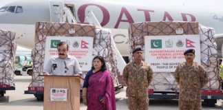 Pakistan dispatches 100 tons of humanitarian assistance to Nepal Pakistan dispatches 100 tons of humanitarian assistance to Nepal